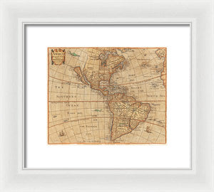 Old Map Of The Americas 1660  - Framed Print