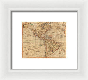 Old Map Of The Americas 1660  - Framed Print