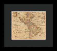 Load image into Gallery viewer, Old Map Of The Americas 1660  - Framed Print