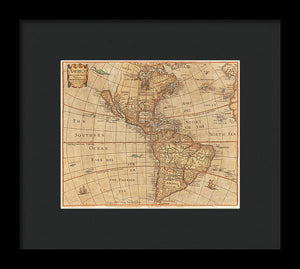 Old Map Of The Americas 1660  - Framed Print