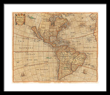 Load image into Gallery viewer, Old Map Of The Americas 1660  - Framed Print