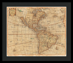 Old Map Of The Americas 1660  - Framed Print