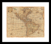 Load image into Gallery viewer, Old Map Of The Americas 1660  - Framed Print