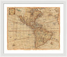 Load image into Gallery viewer, Old Map Of The Americas 1660  - Framed Print