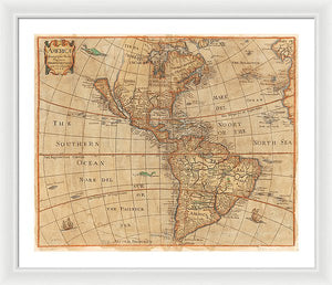 Old Map Of The Americas 1660  - Framed Print