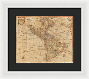 Old Map Of The Americas 1660  - Framed Print