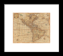 Load image into Gallery viewer, Old Map Of The Americas 1660  - Framed Print