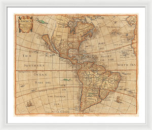 Old Map Of The Americas 1660  - Framed Print