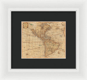 Old Map Of The Americas 1660  - Framed Print