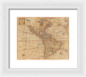 Old Map Of The Americas 1660  - Framed Print