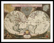 Load image into Gallery viewer, Old 1672 Map Of The World - Framed Print