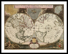 Load image into Gallery viewer, Old 1672 Map Of The World - Framed Print