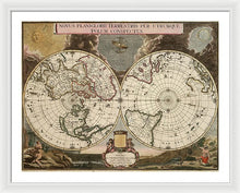 Load image into Gallery viewer, Old 1672 Map Of The World - Framed Print