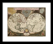 Load image into Gallery viewer, Old 1672 Map Of The World - Framed Print