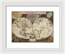 Load image into Gallery viewer, Old 1672 Map Of The World - Framed Print