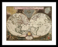 Load image into Gallery viewer, Old 1672 Map Of The World - Framed Print