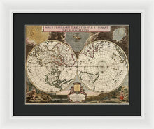 Load image into Gallery viewer, Old 1672 Map Of The World - Framed Print