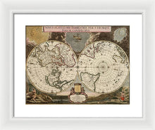 Load image into Gallery viewer, Old 1672 Map Of The World - Framed Print