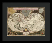 Load image into Gallery viewer, Old 1672 Map Of The World - Framed Print