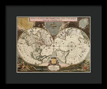 Load image into Gallery viewer, Old 1672 Map Of The World - Framed Print