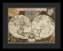 Load image into Gallery viewer, Old 1672 Map Of The World - Framed Print