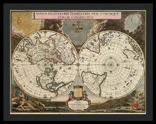 Load image into Gallery viewer, Old 1672 Map Of The World - Framed Print