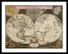 Load image into Gallery viewer, Old 1672 Map Of The World - Framed Print