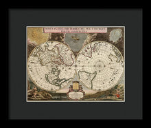 Load image into Gallery viewer, Old 1672 Map Of The World - Framed Print