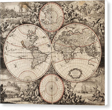 Load image into Gallery viewer, Old 1675 Map Of The World - Canvas Print