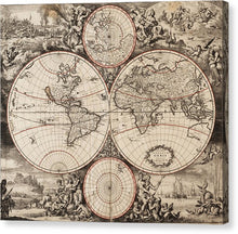 Load image into Gallery viewer, Old 1675 Map Of The World - Canvas Print