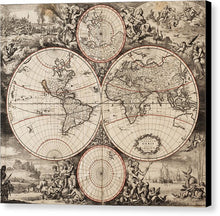 Load image into Gallery viewer, Old 1675 Map Of The World - Canvas Print