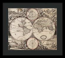 Load image into Gallery viewer, Old 1675 Map Of The World - Framed Print