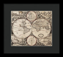 Load image into Gallery viewer, Old 1675 Map Of The World - Framed Print