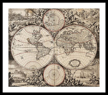 Load image into Gallery viewer, Old 1675 Map Of The World - Framed Print