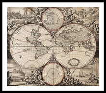 Load image into Gallery viewer, Old 1675 Map Of The World - Framed Print