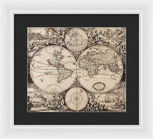 Load image into Gallery viewer, Old 1675 Map Of The World - Framed Print