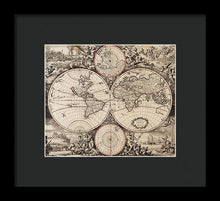 Load image into Gallery viewer, Old 1675 Map Of The World - Framed Print