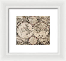 Load image into Gallery viewer, Old 1675 Map Of The World - Framed Print