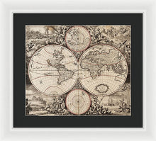 Load image into Gallery viewer, Old 1675 Map Of The World - Framed Print