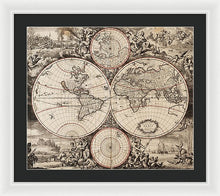 Load image into Gallery viewer, Old 1675 Map Of The World - Framed Print