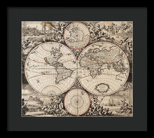 Load image into Gallery viewer, Old 1675 Map Of The World - Framed Print