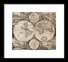 Load image into Gallery viewer, Old 1675 Map Of The World - Framed Print