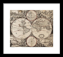 Load image into Gallery viewer, Old 1675 Map Of The World - Framed Print