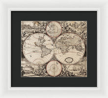 Load image into Gallery viewer, Old 1675 Map Of The World - Framed Print