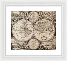 Load image into Gallery viewer, Old 1675 Map Of The World - Framed Print