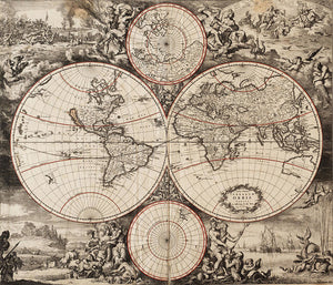 Old 1675 Map Of The World - Art Print