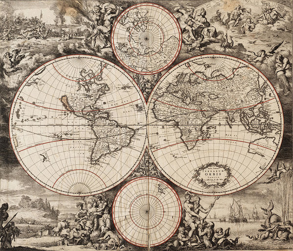 Old 1675 Map Of The World - Art Print