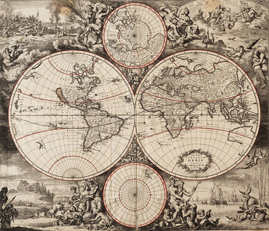 1675 Map Of The World - Art Print