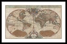 Load image into Gallery viewer, Old 1691 Map Of The World - Framed Print