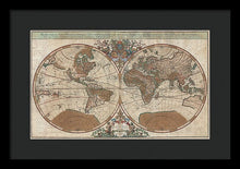 Load image into Gallery viewer, Old 1691 Map Of The World - Framed Print